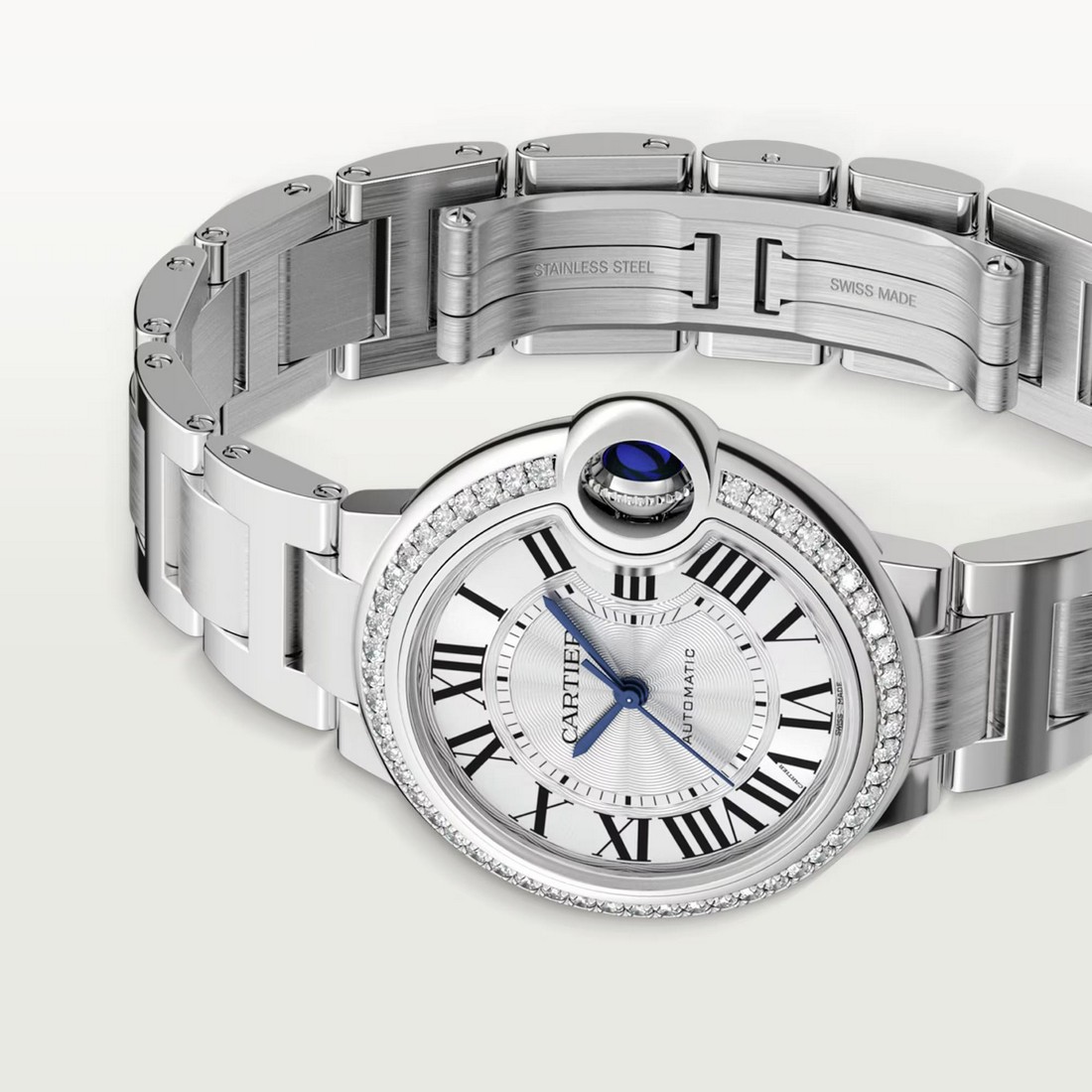 Đồng Hồ Cartier Ballon Bleu De Cartier Watch 33mm Nữ Xám